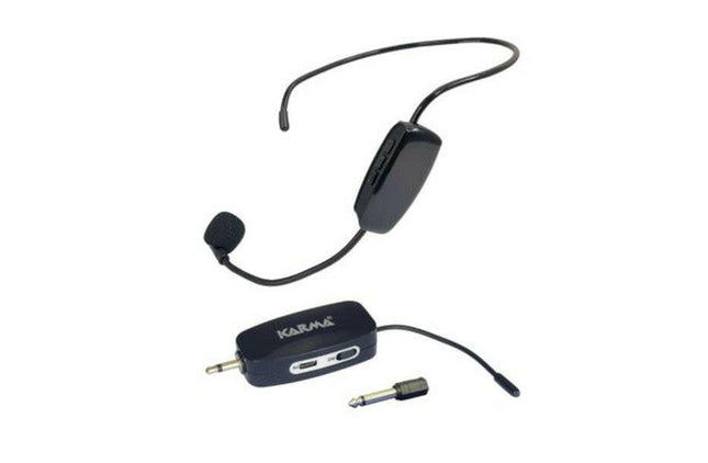 Microfone Headset - Cabeça s/ Fios + Receptor UHF (ficha 3,5mm)-Som e luz-Karma-Music Stage