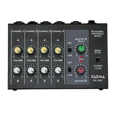 Misturador Microfone 8 Canais-Som e luz-Karma-Music Stage