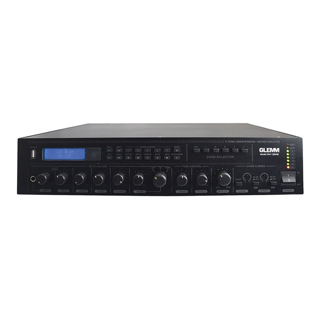 Amplificador Audio 100V 120W DAB/FM/USB/MP3 - 5 Zonas-Som e luz-Karma-Music Stage