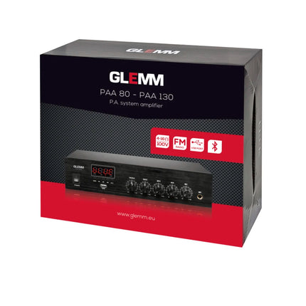 Amplificador Audio 100V 130W FM/USB/MP3/BT-Som e luz-GLEMM-Music Stage