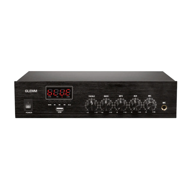 Amplificador Audio 100V 130W FM/USB/MP3/BT-Som e luz-GLEMM-Music Stage