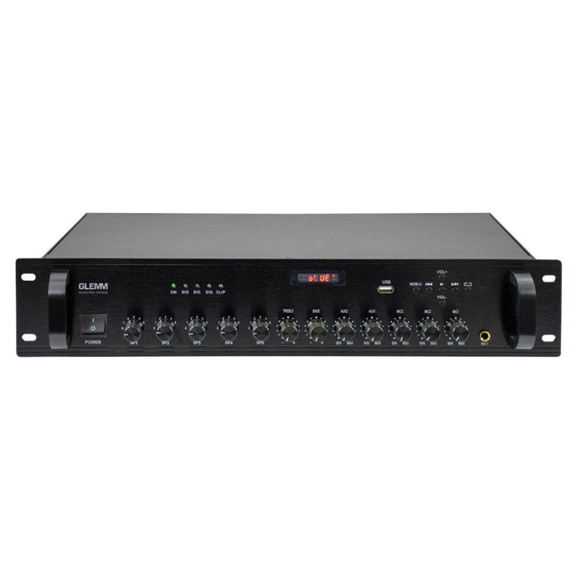Amplificador Audio 100V 160W FM/USB/MP3 - 3 Zonas-Glemm-Music Stage