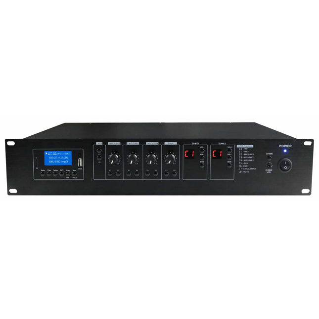 Amplificador Audio 100V 480W - 2 Zonas-Som e luz-GLEMM-Music Stage