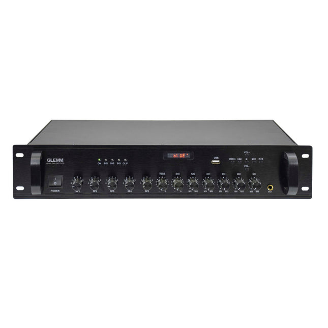 Amplificador Audio 100V 360W 5 Zonas-Som e luz-GLEMM-Music Stage