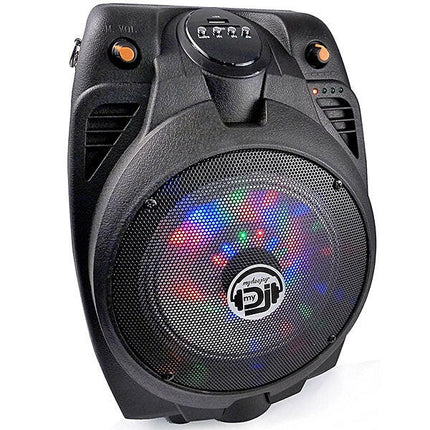 Coluna Portátil 5,6" 50W USB/SD/MP3/BT + 1 Microfone VHF-Som e luz-Karma-Music Stage