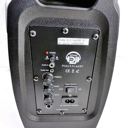 Coluna Portátil 5,6" 50W USB/SD/MP3/BT + 1 Microfone VHF-Som e luz-Karma-Music Stage