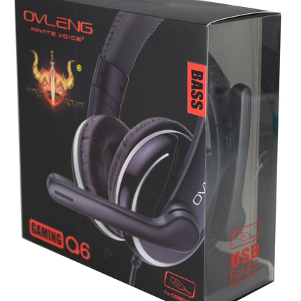 Auscultadores Gaming USB c/ Microfone (Preto/Prata)-Som e luz-Ovleng-Music Stage