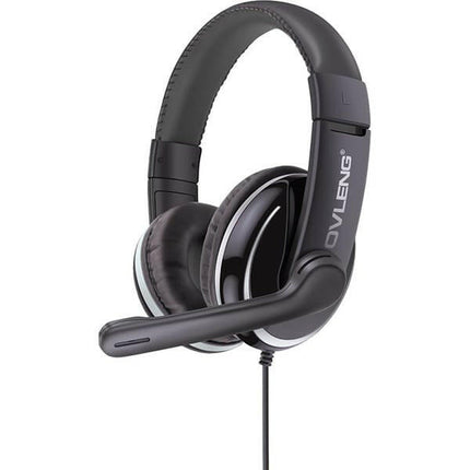 Auscultadores Gaming USB c/ Microfone (Preto/Prata)-Som e luz-Ovleng-Music Stage