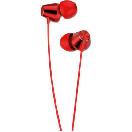 Auriculares Ficha 3,5 Preto c/ Micro - Vermelho