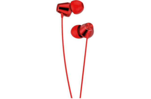 Auriculares Ficha 3,5 Preto c/ Micro - Vermelho