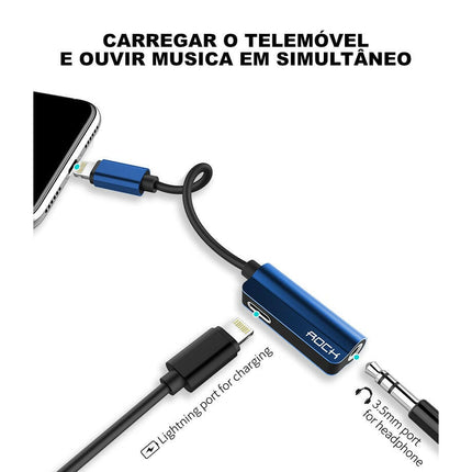 Adaptador Audio Lightning > 3,5mm-Fichas e cabos-Rock Space-Music Stage