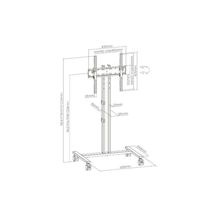 Suporte TV 34-55" Chão c/ Rodas Vesa 400-400-Tv audio e video-Ridem-Music Stage