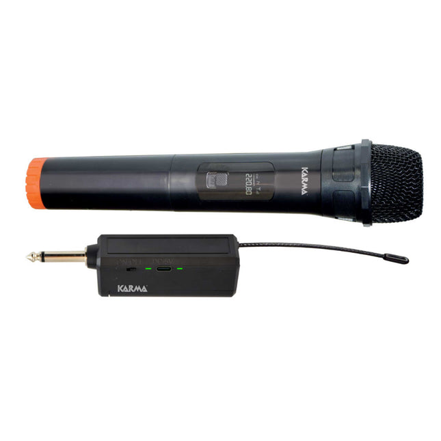 Microfone Mão s/ Fios + Receptor VHF-Som e luz-Karma-Music Stage