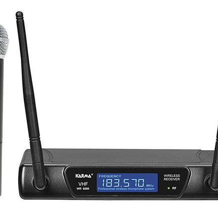 Microfone Mão s/ Fios + Receptor VHF 175,50MHz-Som e luz-Karma-Music Stage