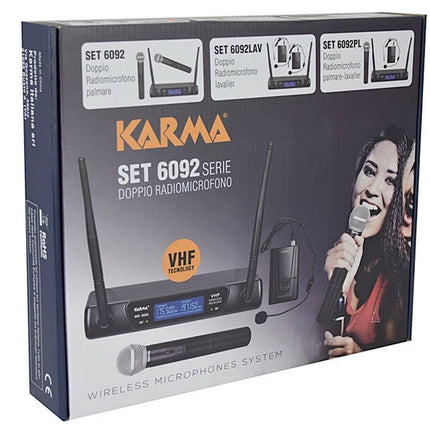 Microfone Mão s/ Fios (2 unid) +Receptor VHF 175/197MHz-Som e luz-Karma-Music Stage