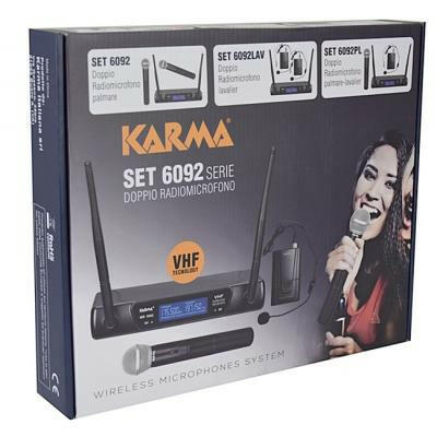 Microfone Mão s/ Fios (2 unid) +Receptor VHF 183/209MHz-Som e luz-Karma-Music Stage