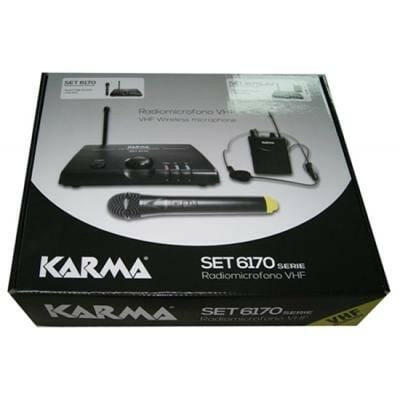 Microfone Mão s/ Fios + Receptor VHF 174.5MHz-Som e luz-Karma-Music Stage