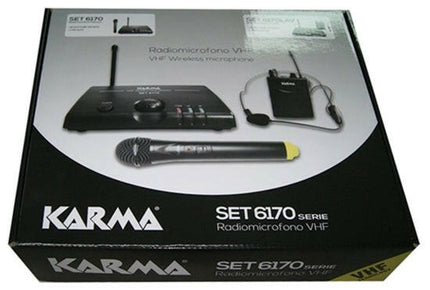 Microfone Mão s/ Fios + Receptor VHF 175.0MHz-Som e luz-Karma-Music Stage