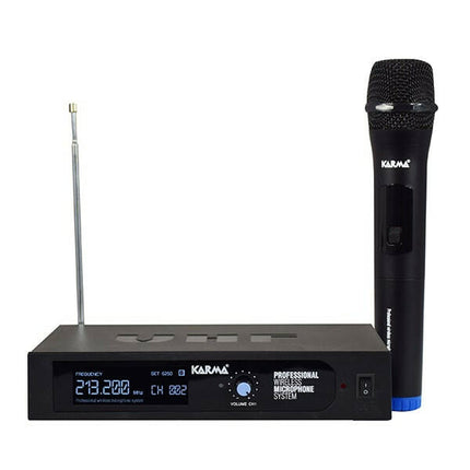 Microfone Mão s/ Fios + Receptor VHF 213MHz-Som e luz-Karma-Music Stage