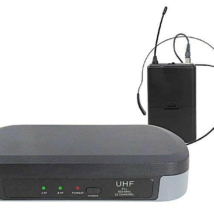 Microfone Mão s/ Fios+Cabeça+Emissor+Receptor UHF 740-790MHz-Som e luz-Karma-Music Stage
