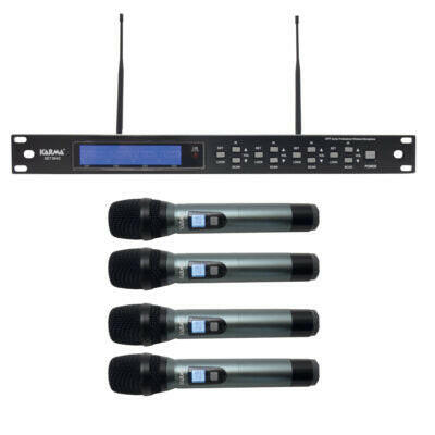 Microfone Mão s/ Fios (4 unid) + Receptor UHF