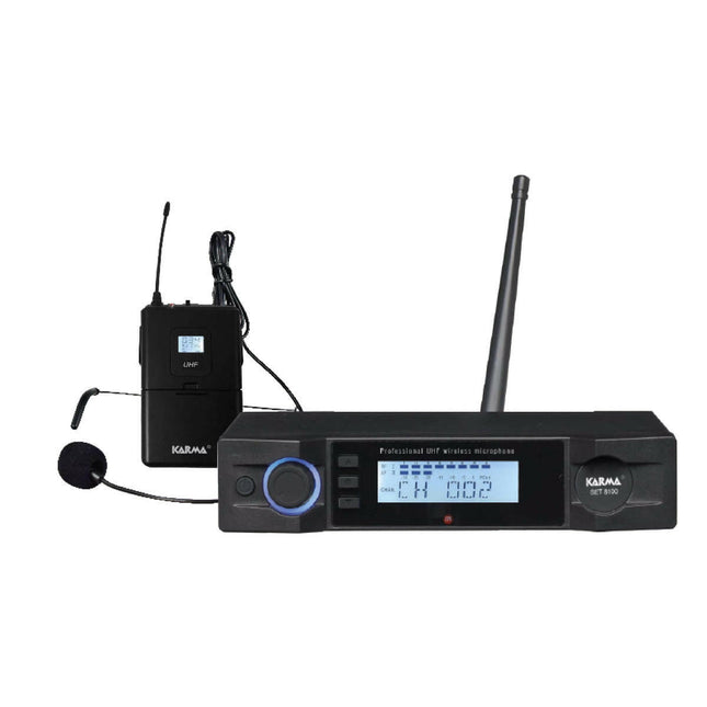 Microfone Headset - Cabeça s/ Fios + Receptor UHF 740-760MHz-Som e luz-Karma-Music Stage