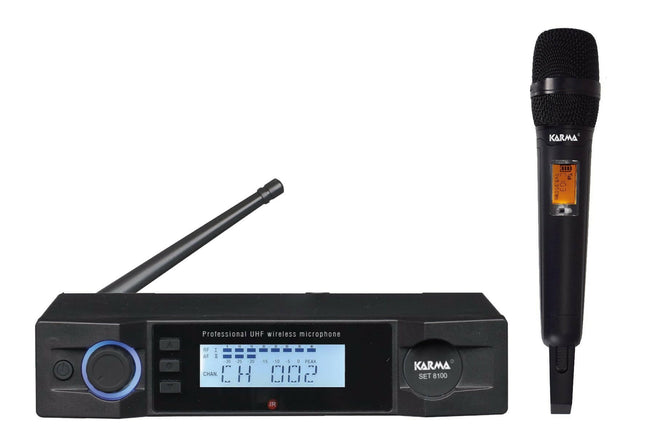 Microfone Mão s/ Fios + Receptor UHF 740-760MHz-Som e luz-Karma-Music Stage