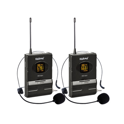 Aluguer 2 Microfones Headset - Cabeça s/ Fios + Receptor UHF-Microfones-Karma-Music Stage