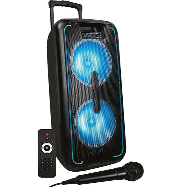Coluna Portátil 10" USB/MP3/BT/LED/BAT/VHF-Som e luz-Karma-Music Stage