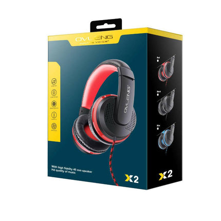 Auscultadores Ficha 3,5 c/ Microfone - Azul-Som e luz-Ovleng-Music Stage