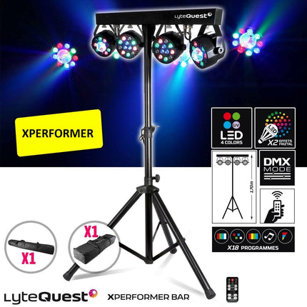 Barra Luz c/ 4 Projectores RGB DMX