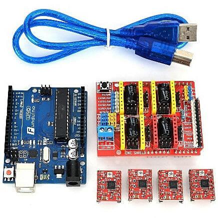 Kit Funduino CNC c/ Placa Shield V3.0+UNO R3+4xDriver A4988-Robotica e prototipagem-Keyestudio-Music Stage