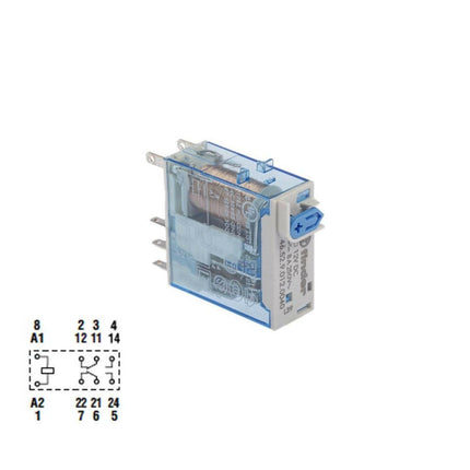 Relé DC12V/2C/8A - Industrial c/ Indicador Mecânico-Componentes eletronicos-Finder-Music Stage