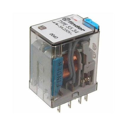 Relé DC 12V/4C/7A - Industrial c/ Indicador Mecânico