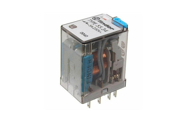 Relé DC 12V/4C/7A - Industrial c/ Indicador Mecânico