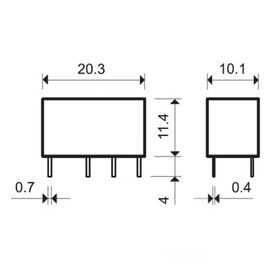 Relé DC Mini Sensível 6V/2C/2A - R:5mm Circuito Impresso-Componentes eletronicos-Finder-Music Stage