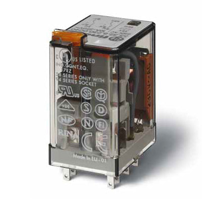 Relé AC 230V/2C/10A - Industrial c/ Indicador Mecânico-Componentes eletronicos-Finder-Music Stage