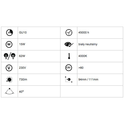 Lâmpada LED GU10 AR111 15W 24º 3000K Branco Quente-Iluminacao e led-Nextec-Music Stage