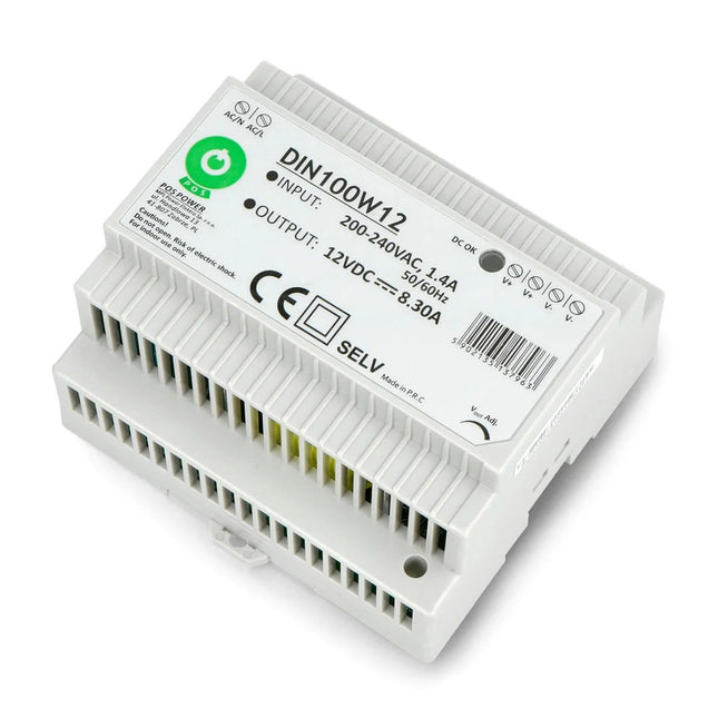 Fonte Alimentação Calha DIN AC230V/DC12V 8,3A 100W IP30-Iluminacao e led-POS-Music Stage