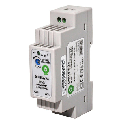 Fonte Alimentação AC230V/DC12V 1,25A 15W p/ Calha DIN-Electricidade-POS-Music Stage