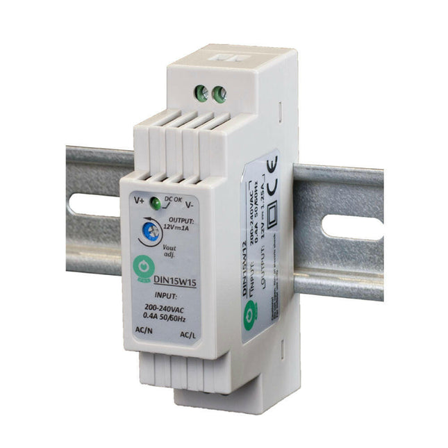 Fonte Alimentação Calha DIN AC230V/DC15V 1A 15W IP30-Iluminacao e led-POS-Music Stage