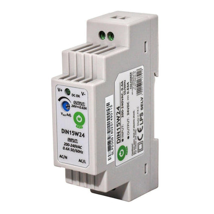 Fonte Alimentação Calha DIN AC230V/DC24V 0,63A 15W-Electricidade-POS-Music Stage