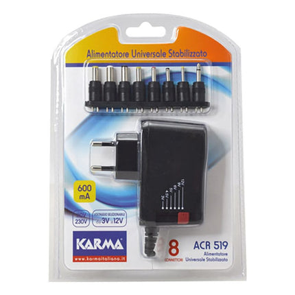 Transformador AC230V/DC3 a 12V 600mA 7,2W-Energia-Karma-Music Stage