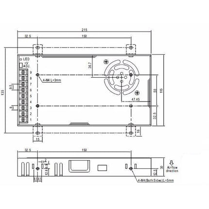 Fonte Alimentação AC230V/DC5V 60A 300W IP30 SLIM-Iluminacao e led-SMI-Music Stage