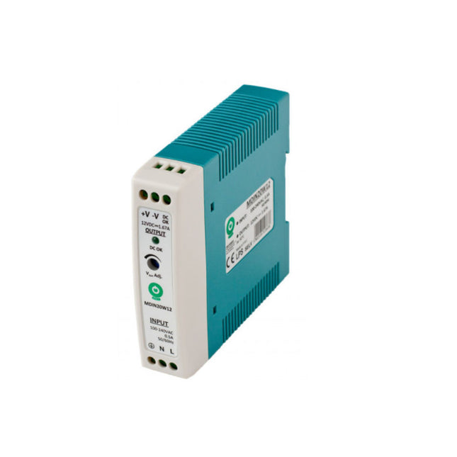Fonte Alimentação Calha DIN AC230V/DC12V 1,67A 20W Slim-Electricidade-POS-Music Stage