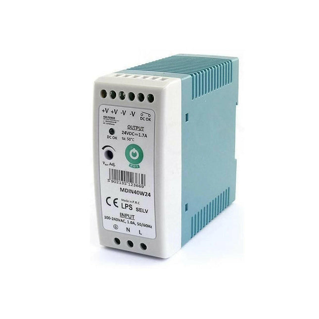 Fonte Alimentação Calha DIN AC230V/DC24V 1,7A 40W Slim-Electricidade-POS-Music Stage