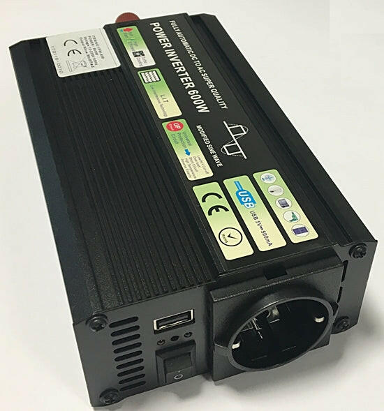 Conversor DC12V > AC230V 600W USB-Energia-SMI-Music Stage