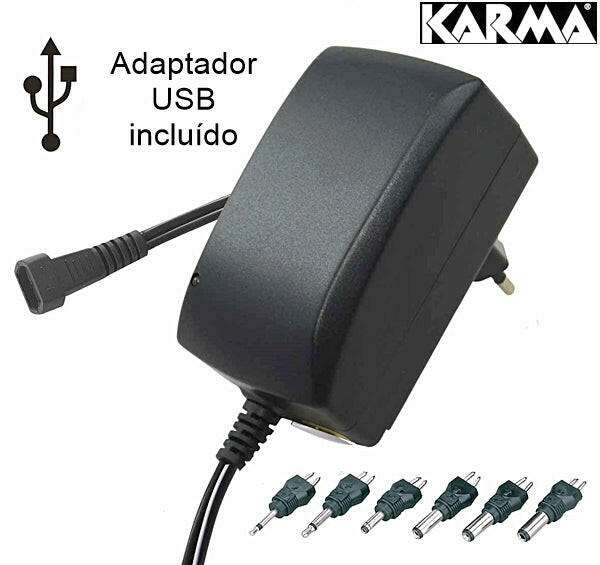 Transformador AC230V/DC3 a 12V 2,25A 27W + USB-Energia-Karma-Music Stage