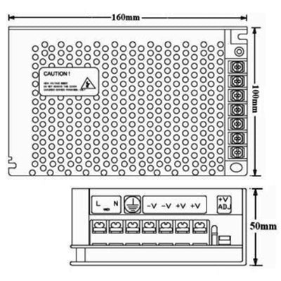 Fonte Alimentação AC230V/DC12V 16,5A 200W IP30-Iluminacao e led-SMI-Music Stage
