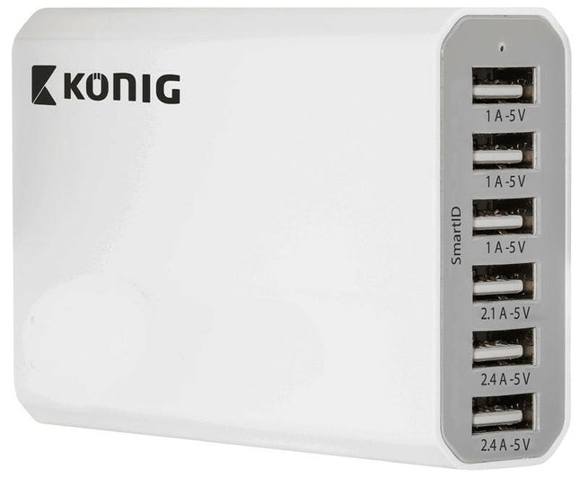 Transformador AC230V/DC5V 10A 6xUSB-Energia-Konig-Music Stage